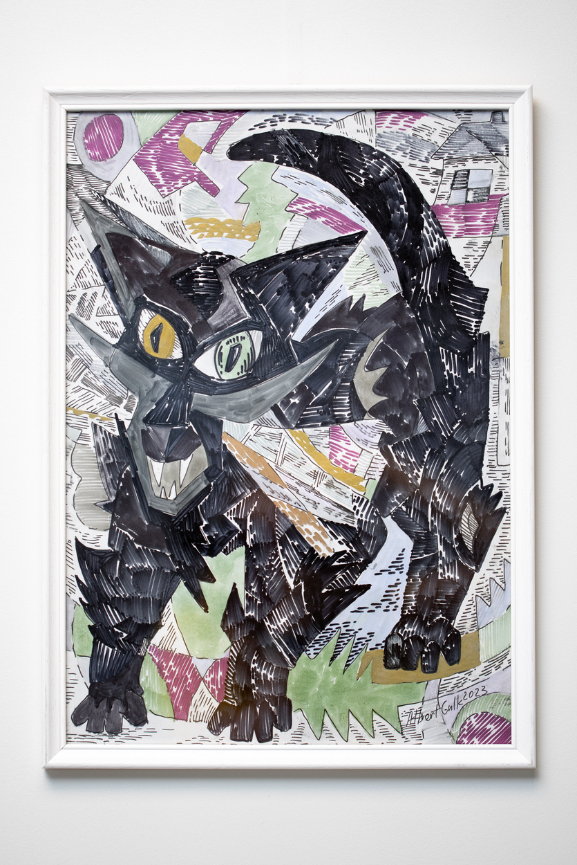 Oksjonil osaleb ka Albert Gulgi teos: Must kass sügishallis.