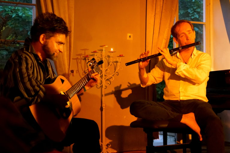 Jaak Johanson ja Dave Murphy Vanalinna muusikamajas. Foto: Aive Sarapuu