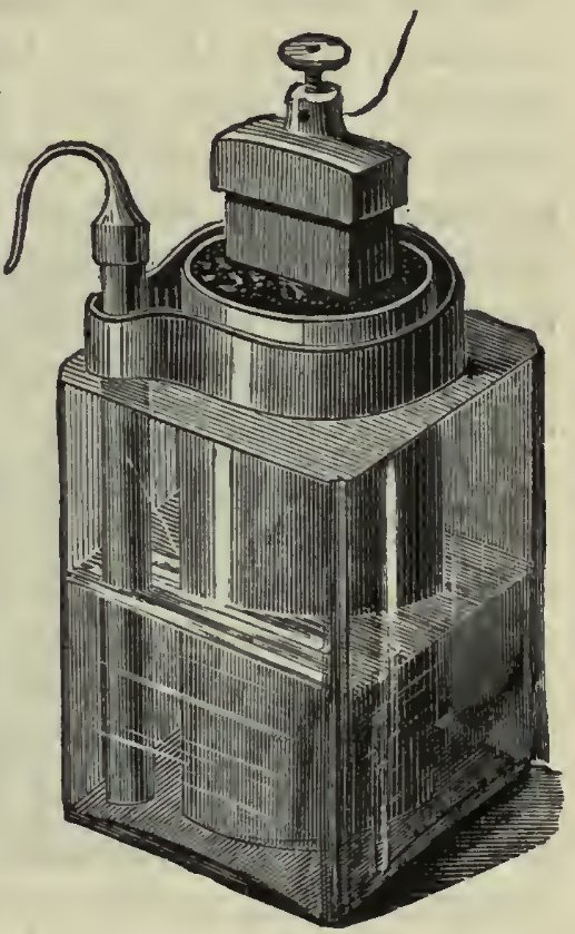 Leclanché element. Joonis pärit raamatust William Edward Ayrton Practical Electricity, London, Cassell, 1891, lk 221, avalik omand, commons.wikimedia.org/w/index.php?curid=15161315