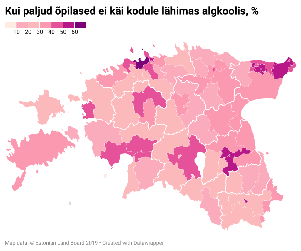 Paljud Eesti lapsevanemad ei pane lapsi kodule lähimasse kooli